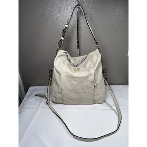 COACH Cream Leather Madison Isabelle Hobo Shoulder Crossbody Purse Handbag Bag